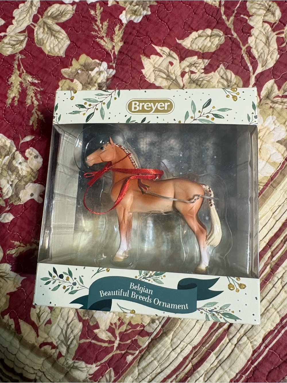 Breyer Tan and White Belgian Horse Holiday Ornament
